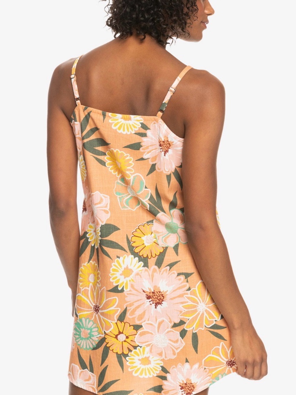 Roxy Floral Mini Dress in Rust, Yellow & Mint - Picture 2 of 5